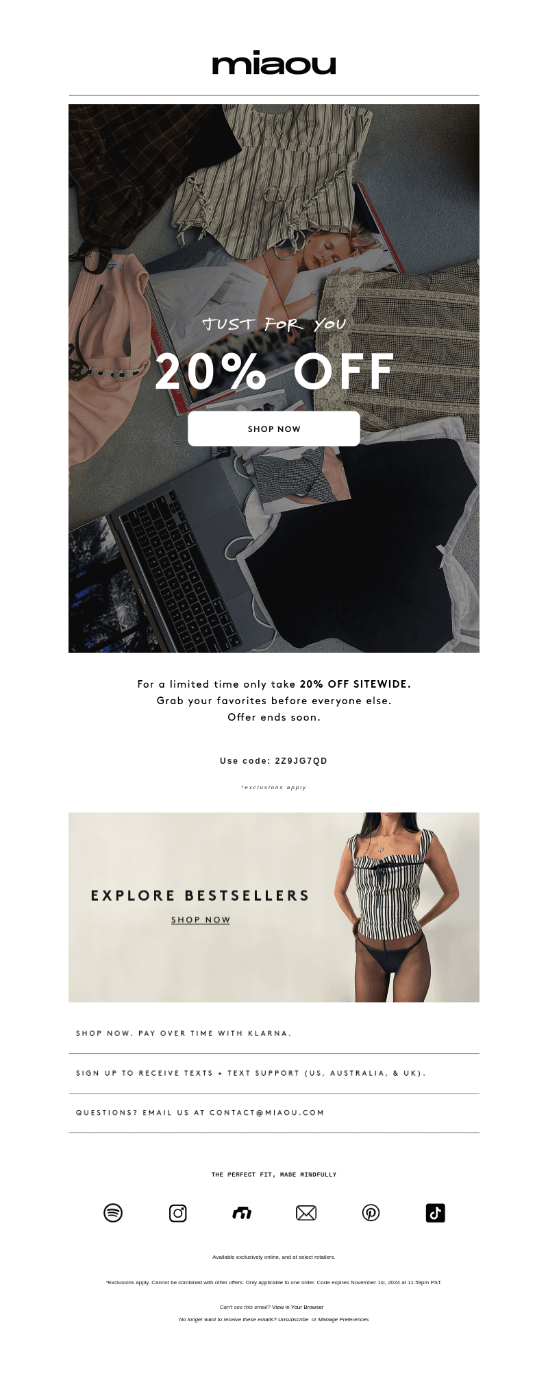 Limited time only: 20% OFF Sitewide