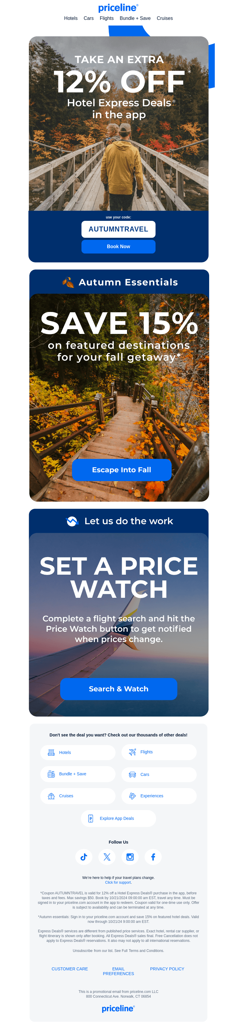 Priceline email from Thu, Oct 17, 2024
