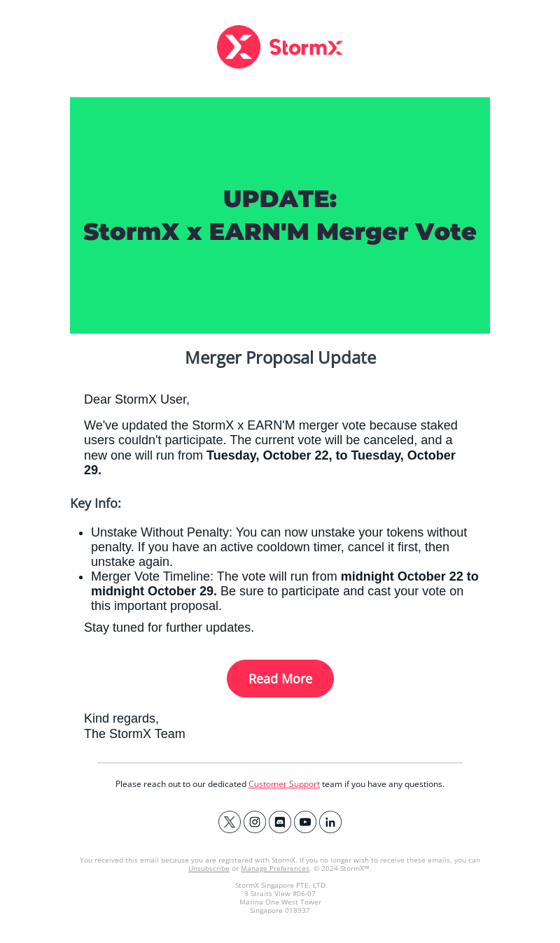 StormX email from Thu, Oct 17, 2024