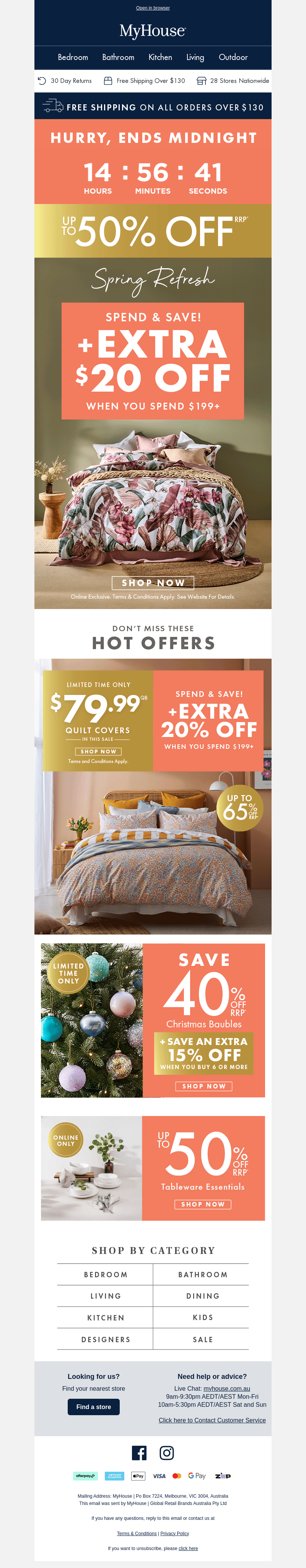 ENDS MIDNIGHT ⏰ EXTRA 20% OFF When You Spend $199+