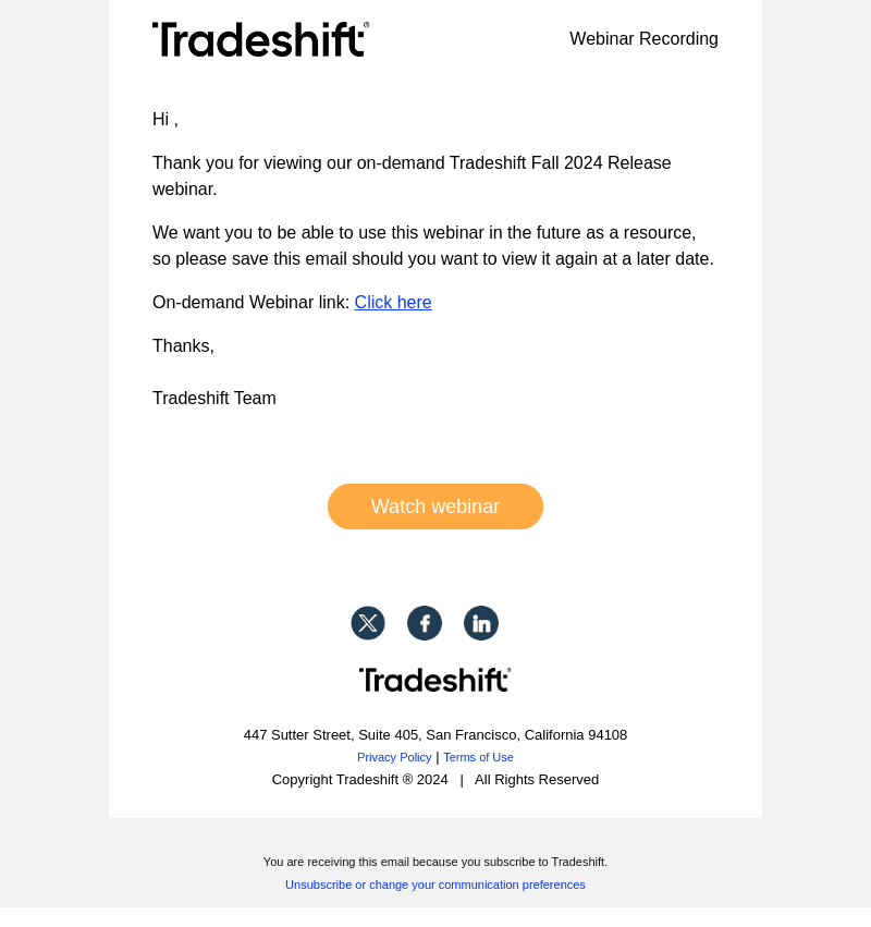 Thanks for viewing our webinar...