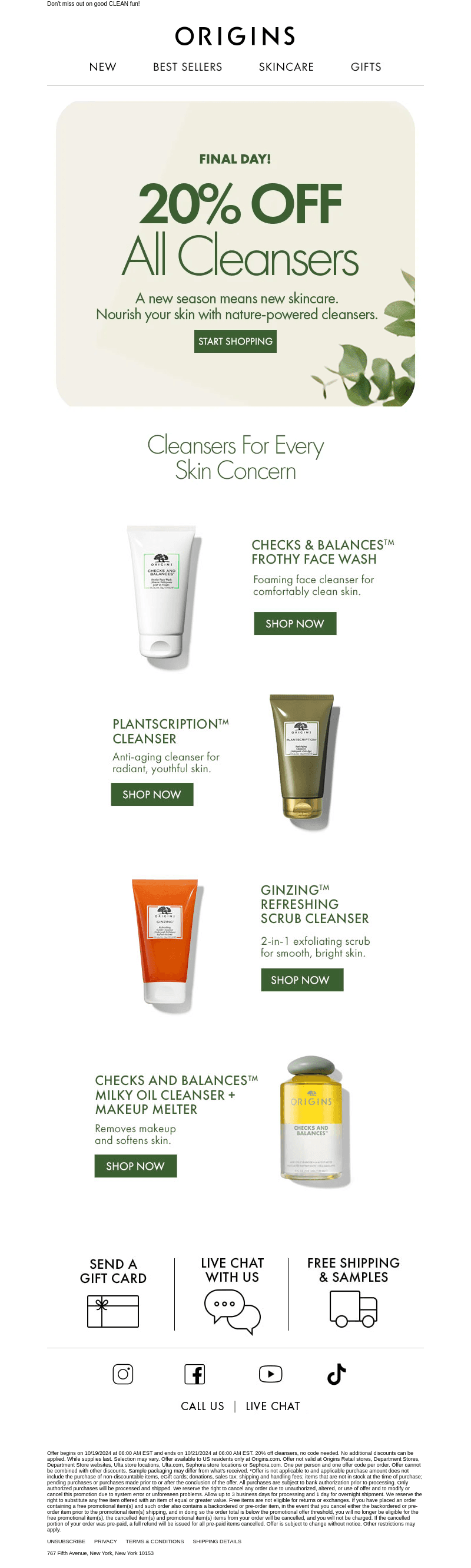 20% OFF Nature-Powered Cleansers—Ends TONIGHT!
