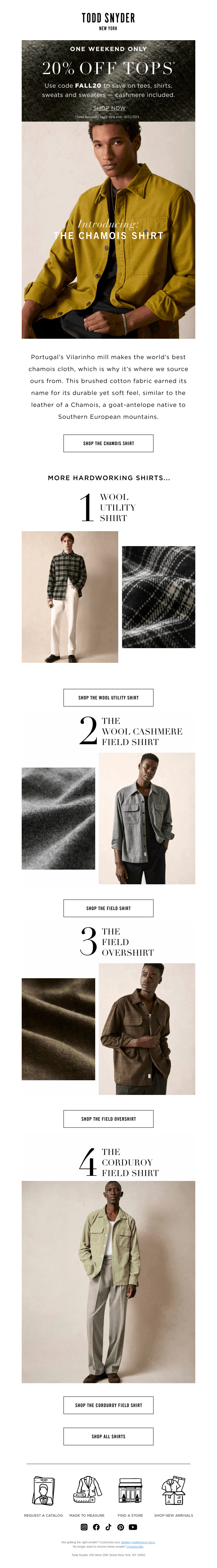 One Day Left: 20% Off All Shirts.