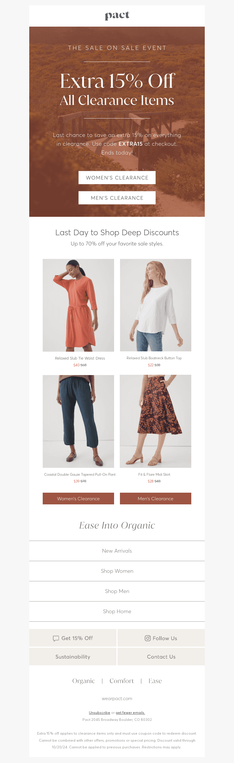 Ending Today: Extra 15% Off Clearance