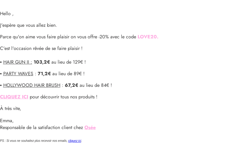 RE : Plus que quelques heures pour profiter des -20% 💞