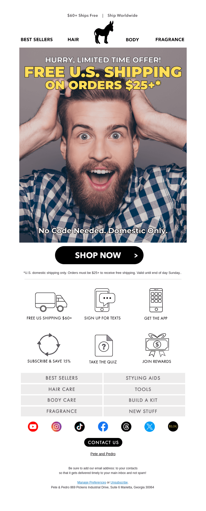 FREE SHIPPING - Ends Tonight!