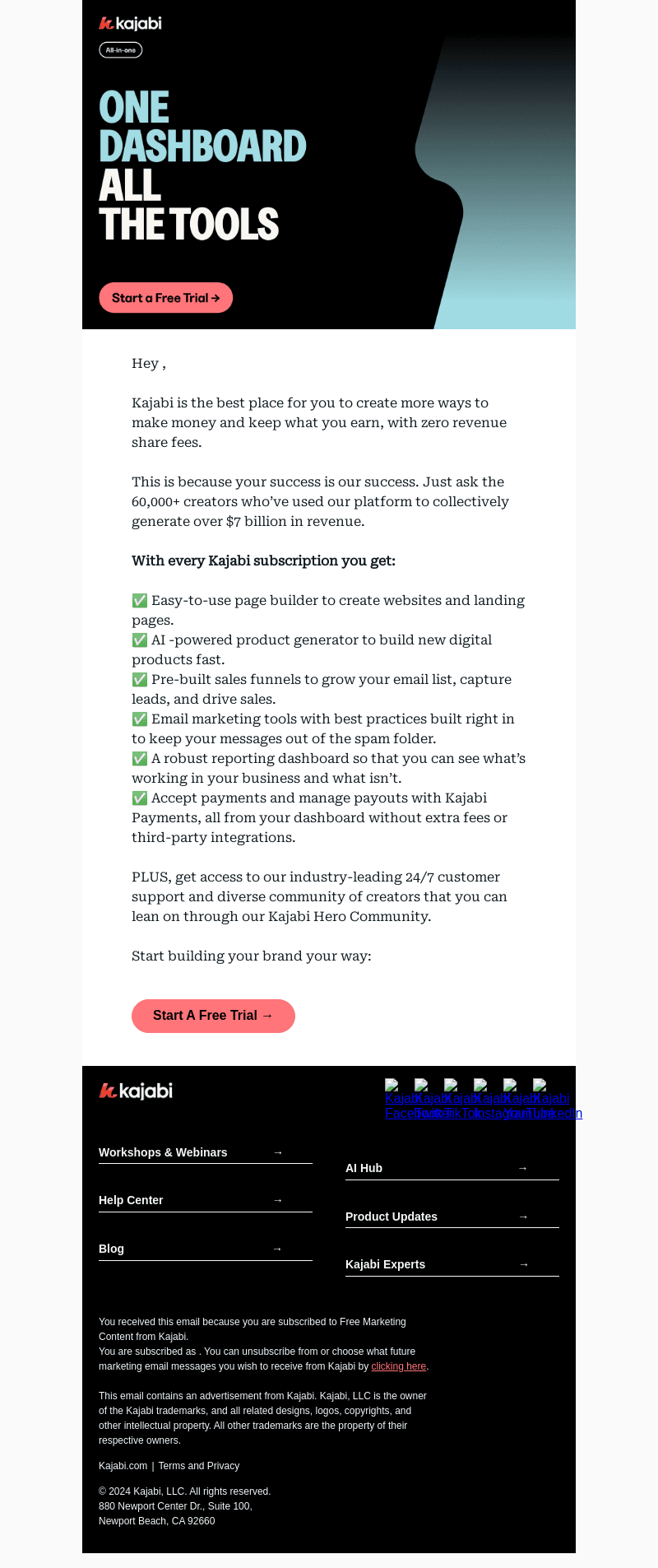 All the tools you need, one monthly subscription.