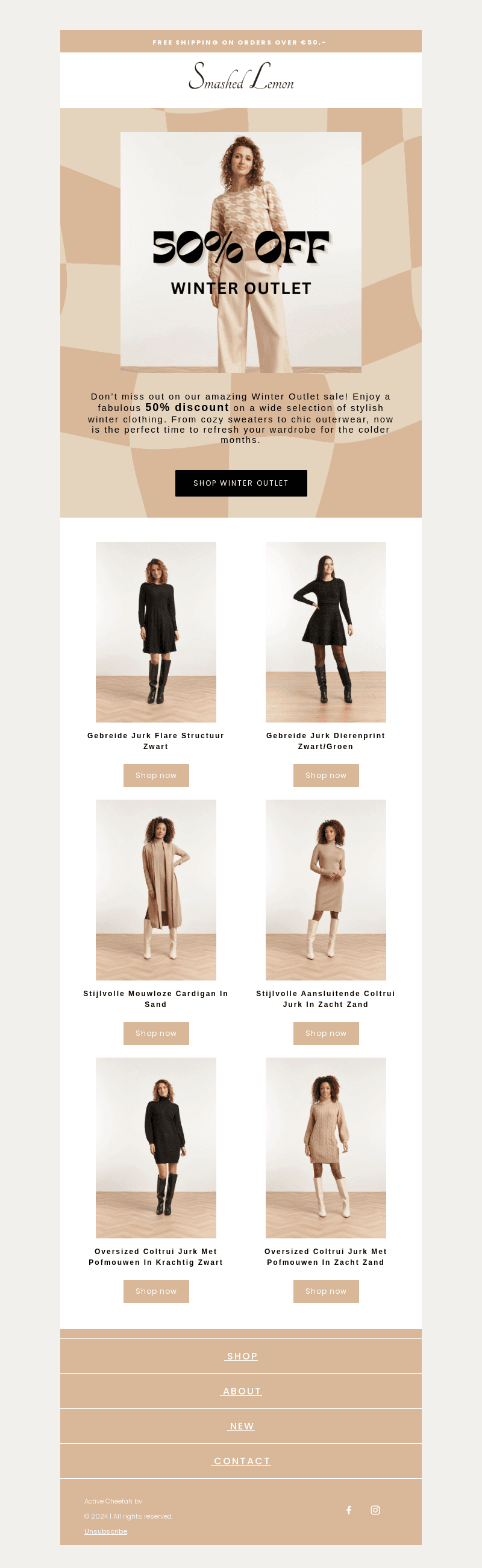 Complete Your Winter Wardrobe with 50% OFF 🤎