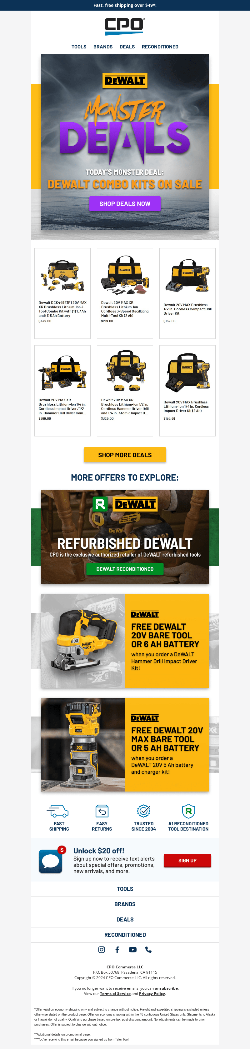 Monster Discounts on DeWALT Kits!