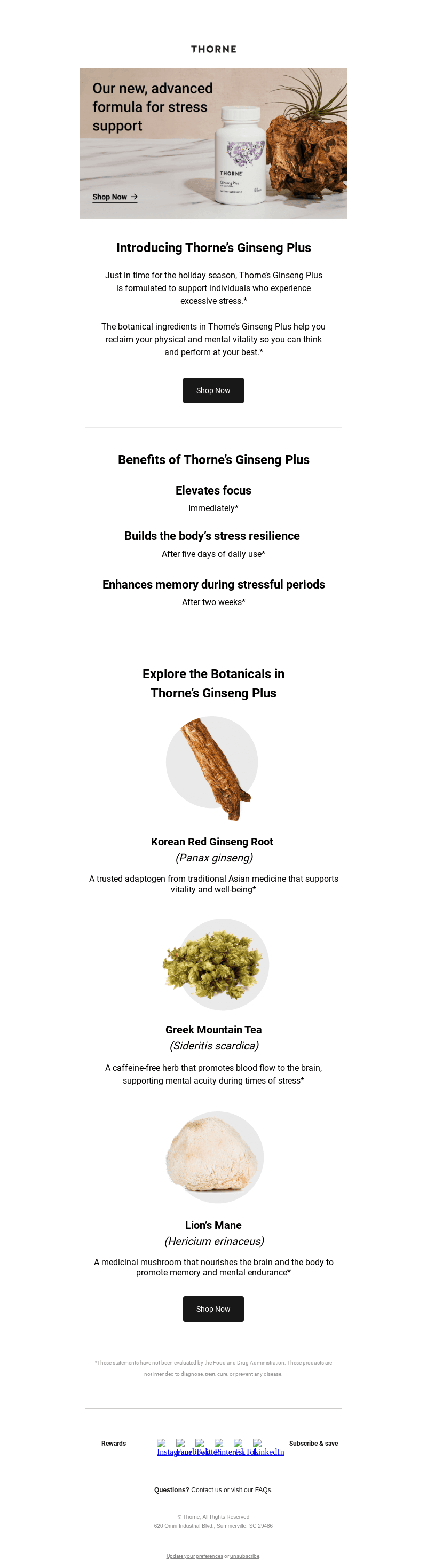 Say Hello to Thorne’s Ginseng Plus