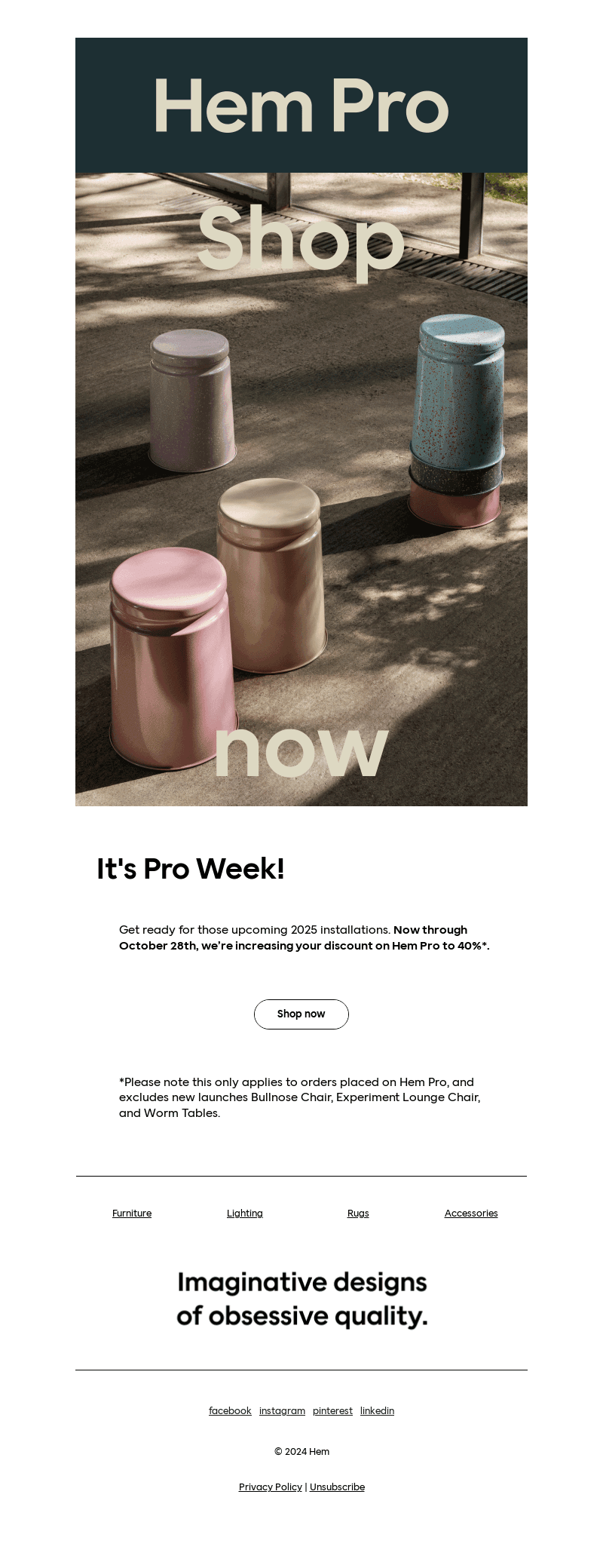 Pro Week is live! Shop with 40% off