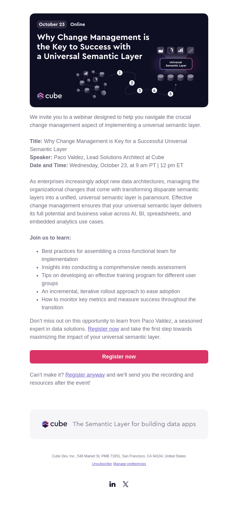 Join Us: Why Change Management is Key for a Successful Universal Semantic Layer