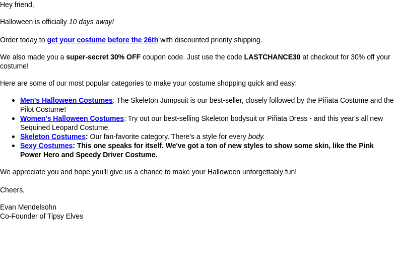 30% OFF and delivery before 26th Oct!
