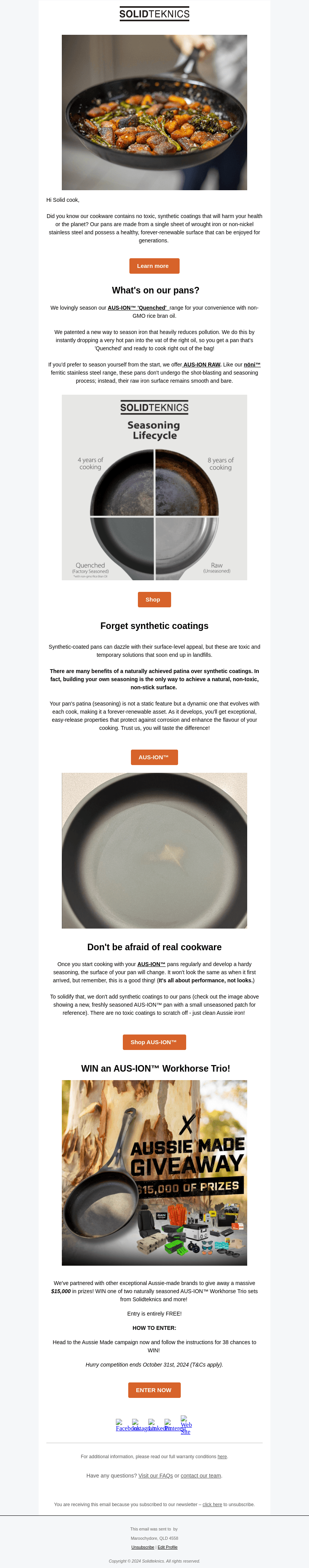 Our pans aren't coated