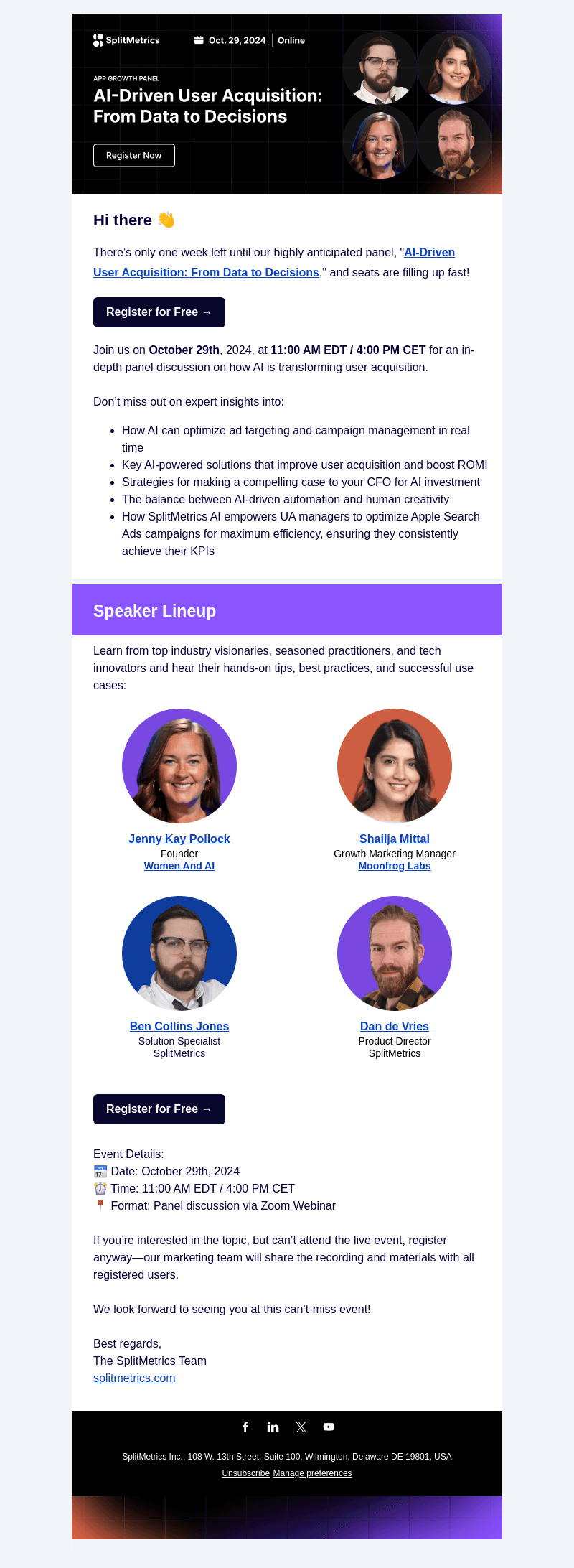 Only 1 week left – save your spot for our AI-driven user acquisition panel!