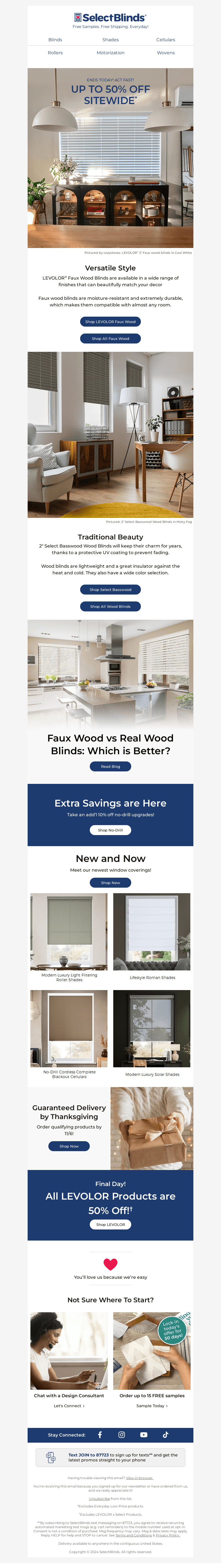 Ends Today: Up to 50% Off Window Coverings