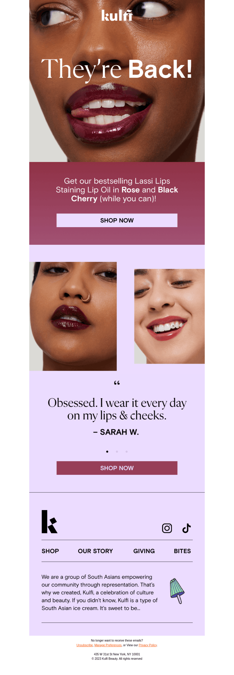BACK: Lassi Lips in Rose and Black Cherry 💋