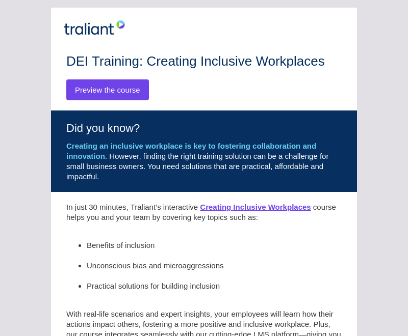 Inclusion made simple: 30-minute interactive training