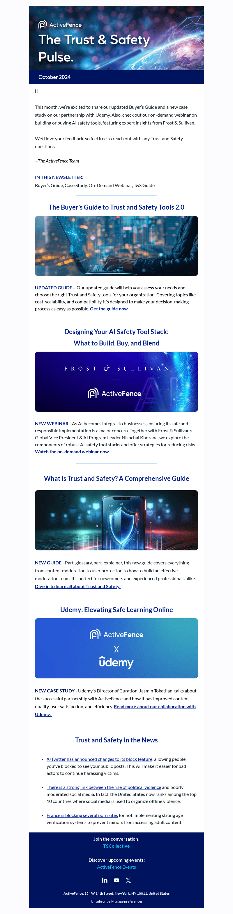ActiveFence email from Tue, Oct 22, 2024