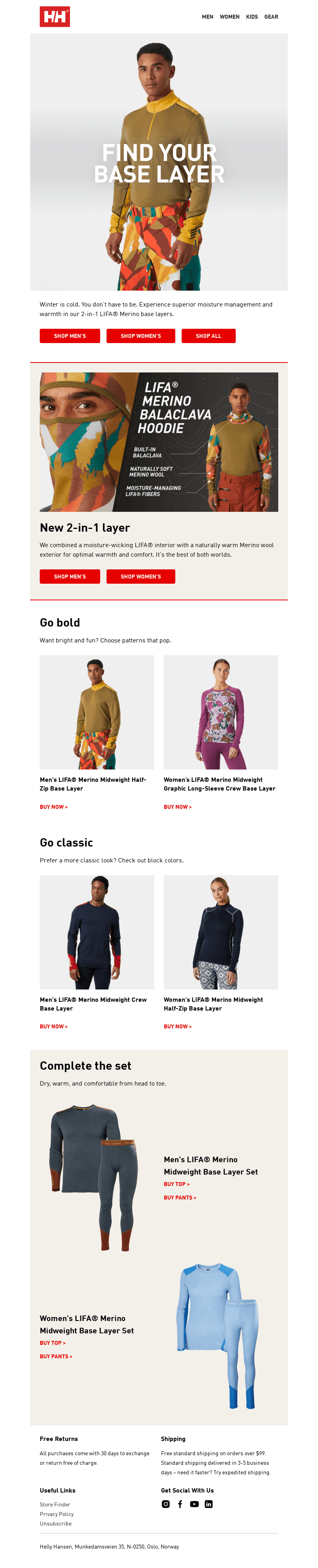 Winter base layers, perfected