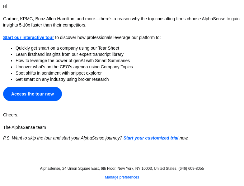 AlphaSense email from Wed, Oct 23, 2024