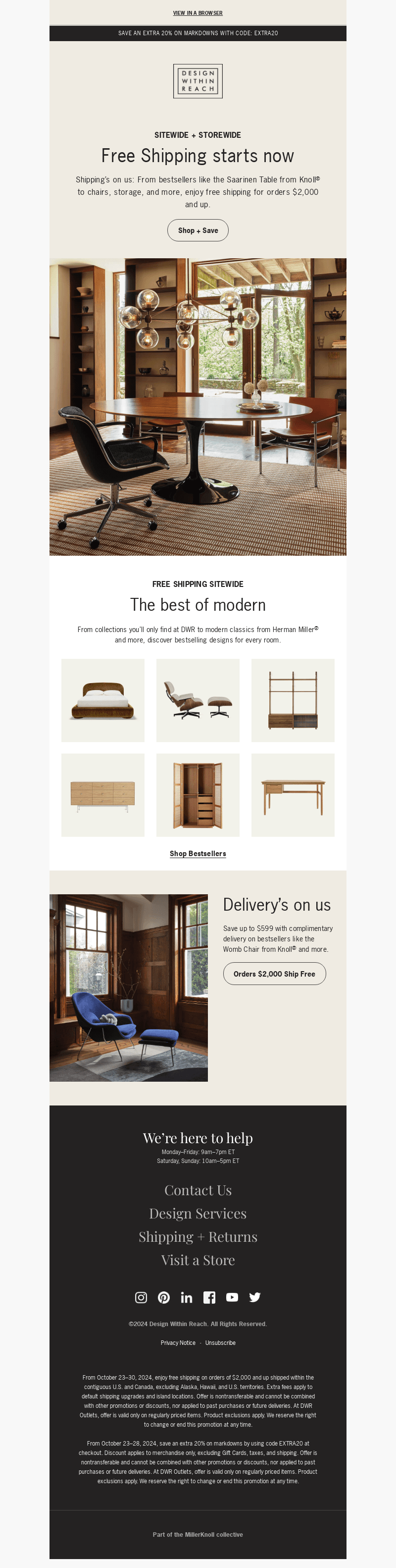 Free Shipping sitewide starts now