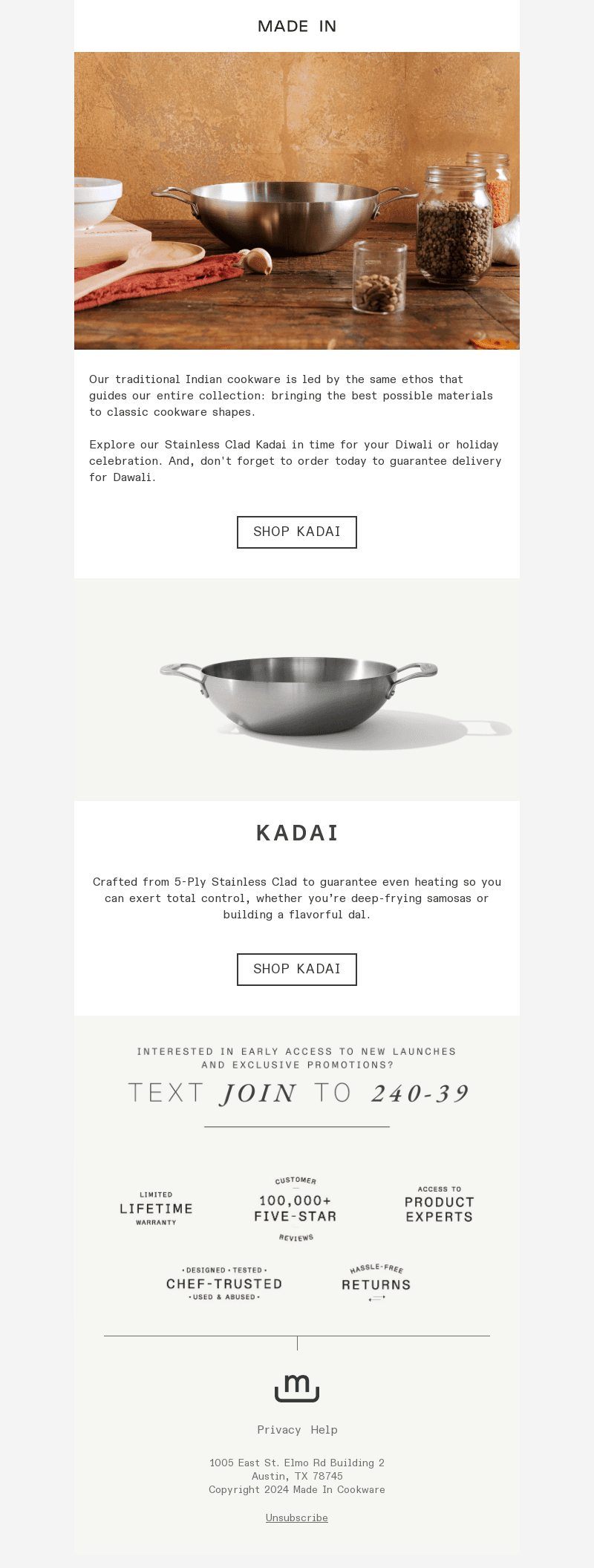 Now Available: The Stainless Clad Kadai