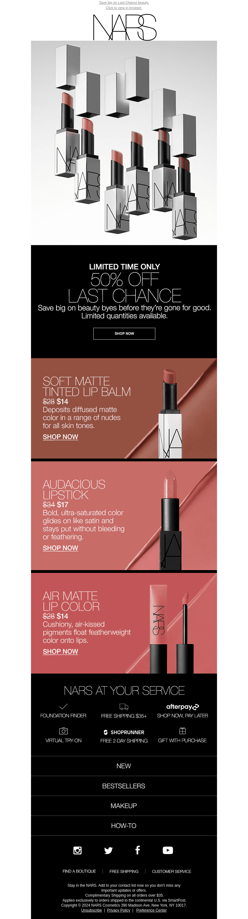 50% off beauty byes. Starting now.