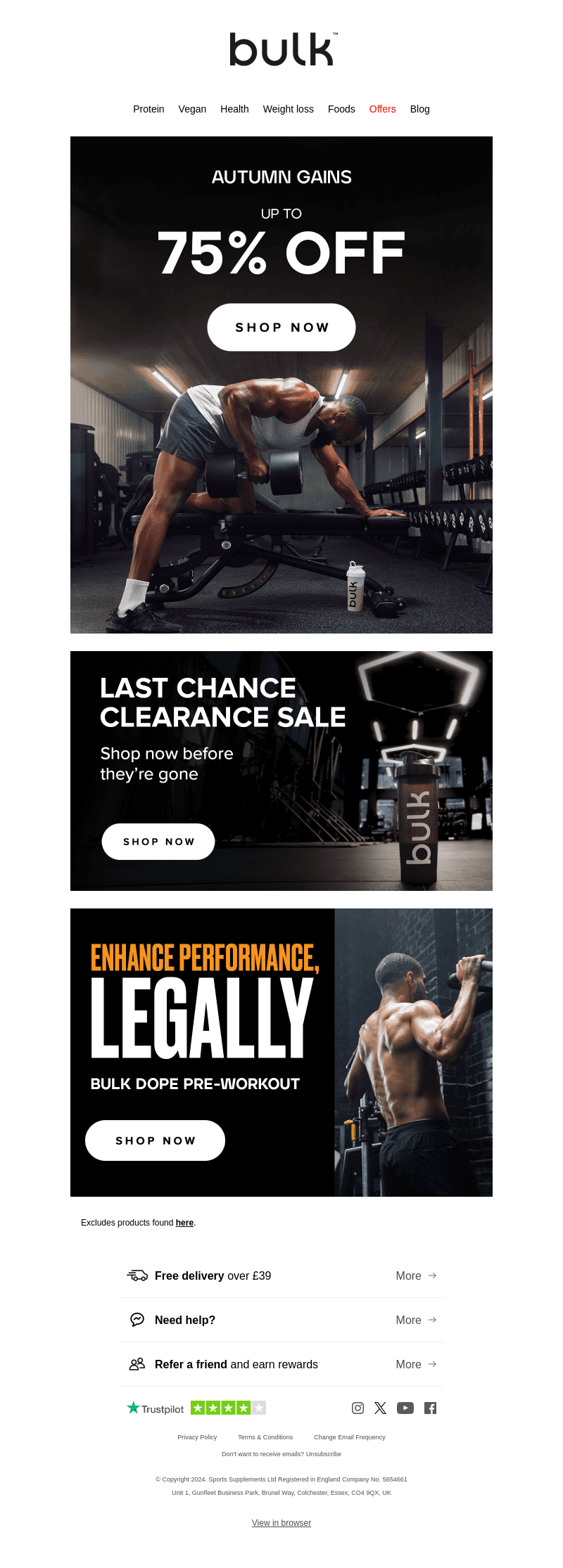 Up to 75% off protein, creatine and more ⚡💪