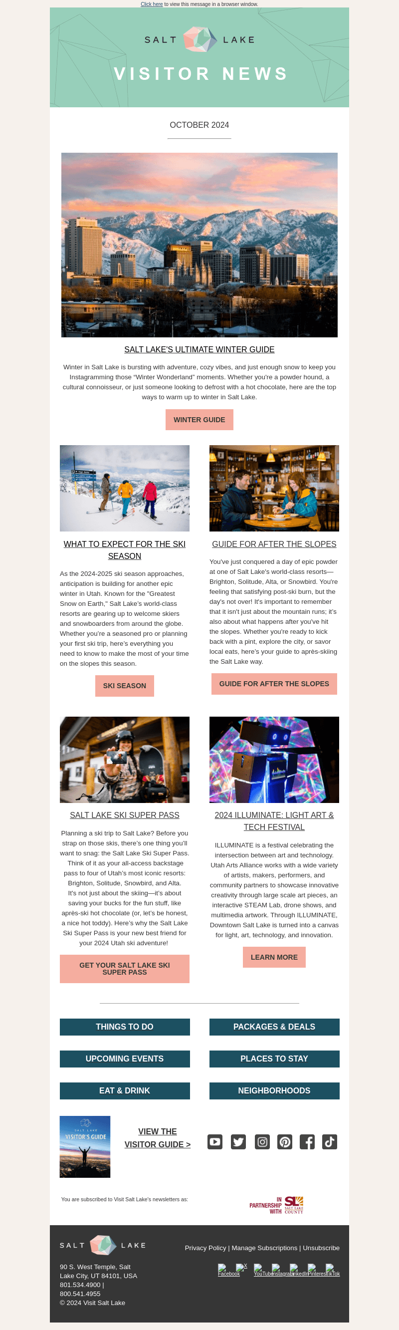 Visit Salt Lake email from Thu, Oct 24, 2024