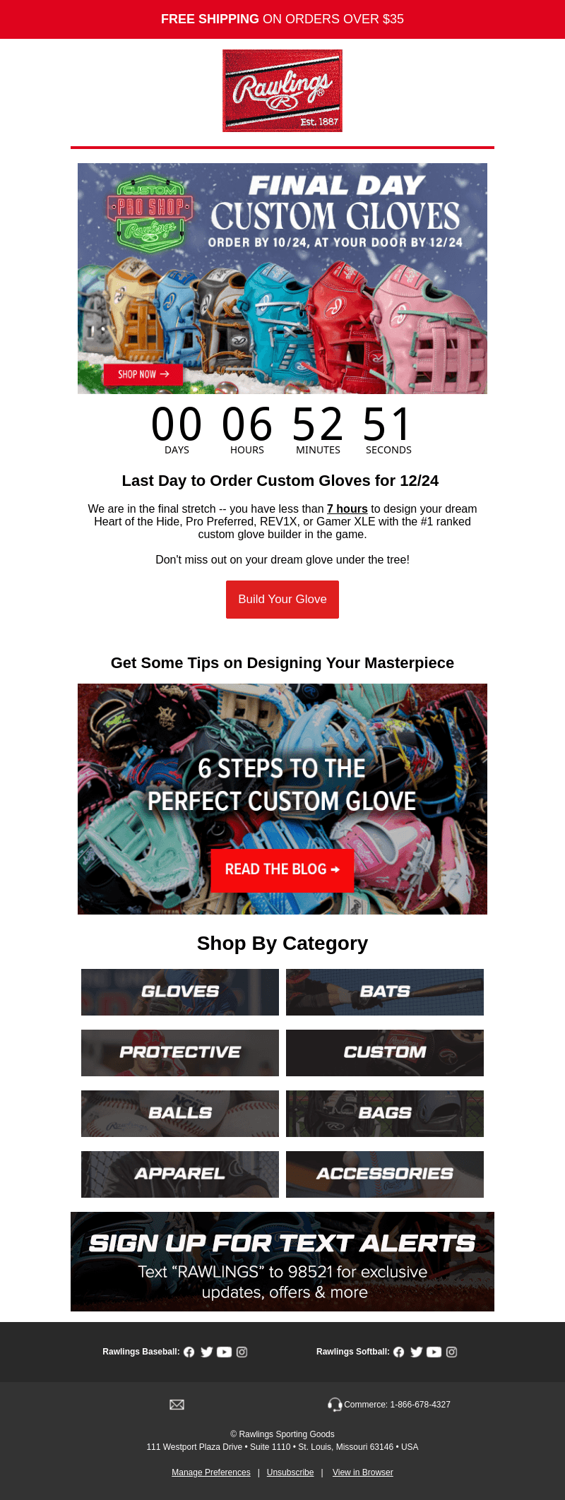 LAST CALL: Get Your Custom Glove by 12/24