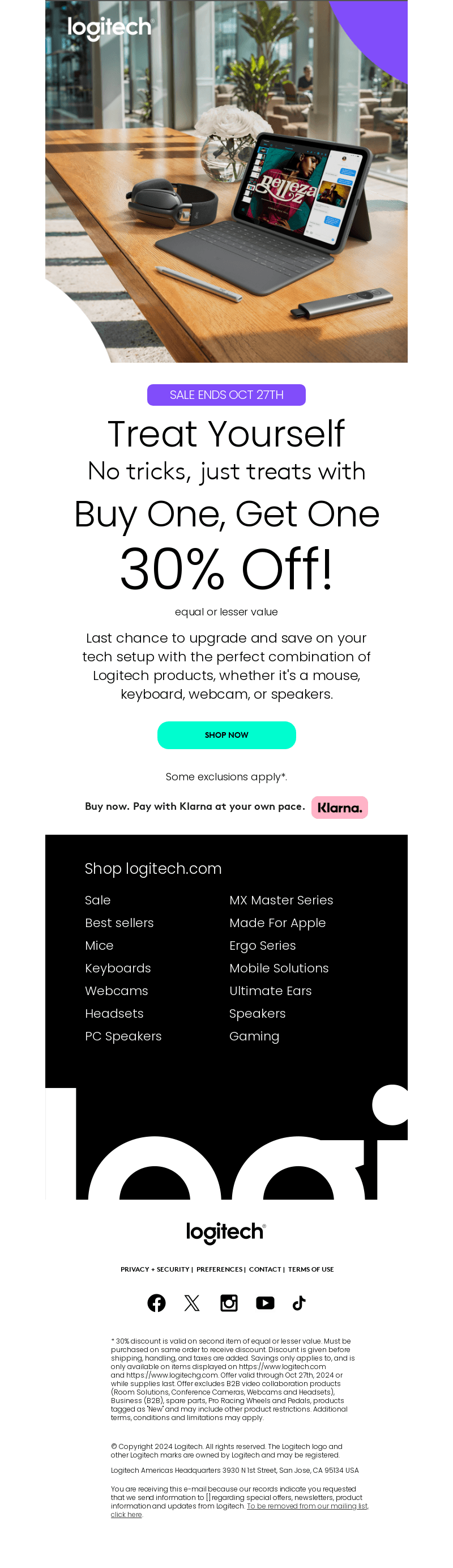 Logitech email from Fri, Oct 25, 2024