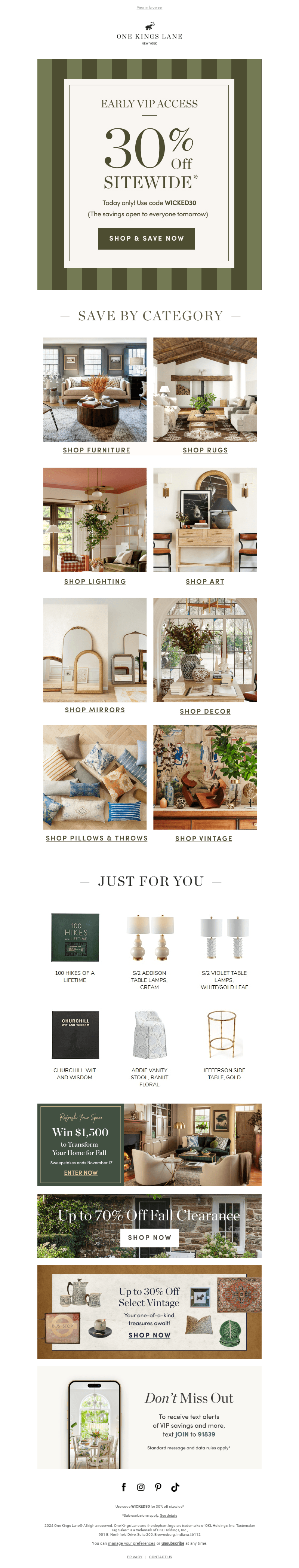 Just for VIPs: 30% off Sitewide*