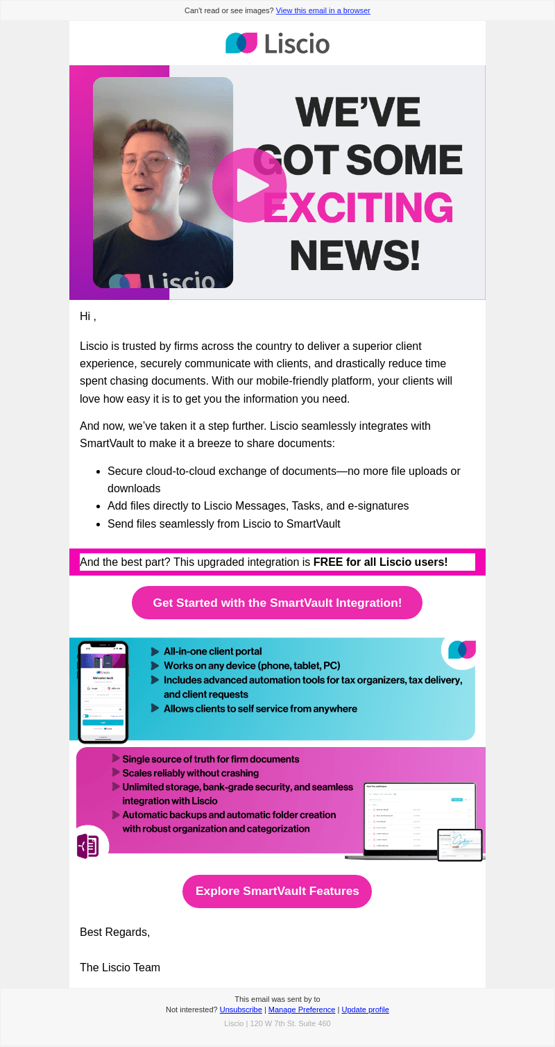 , Experience the Upgraded SmartVault Integration with Liscio!