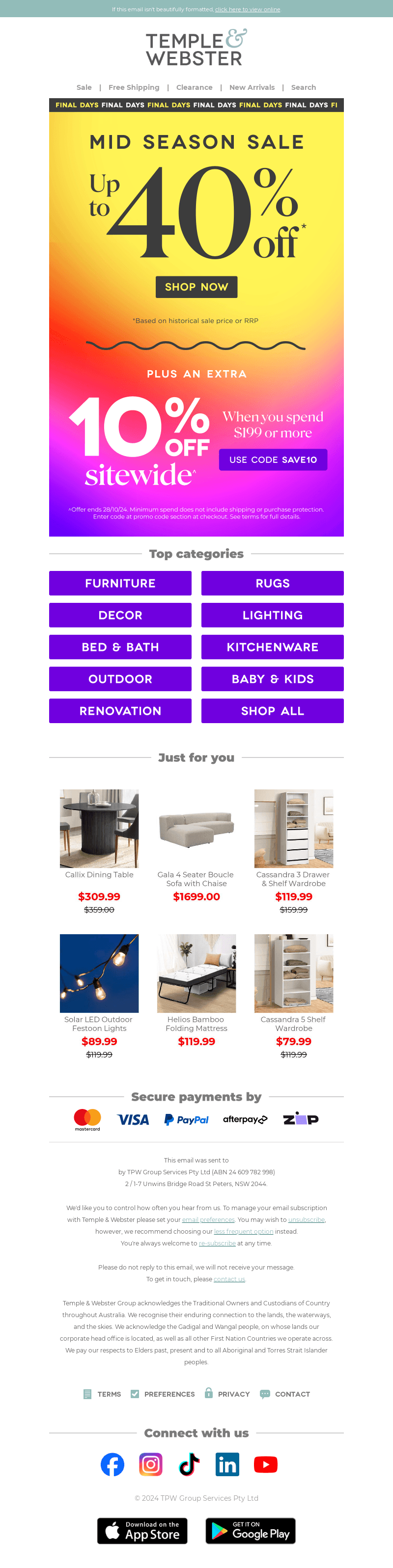📆 Final Days for Sitewide Savings