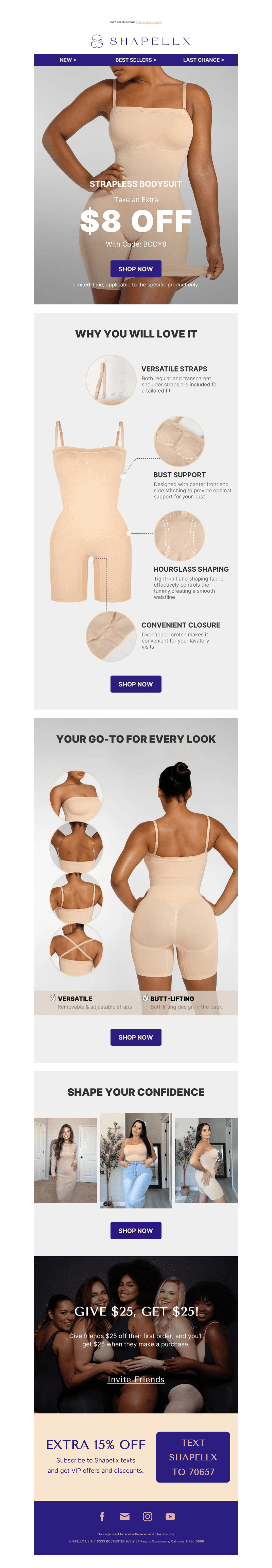 Today only: Strapless Bodysuit sale!