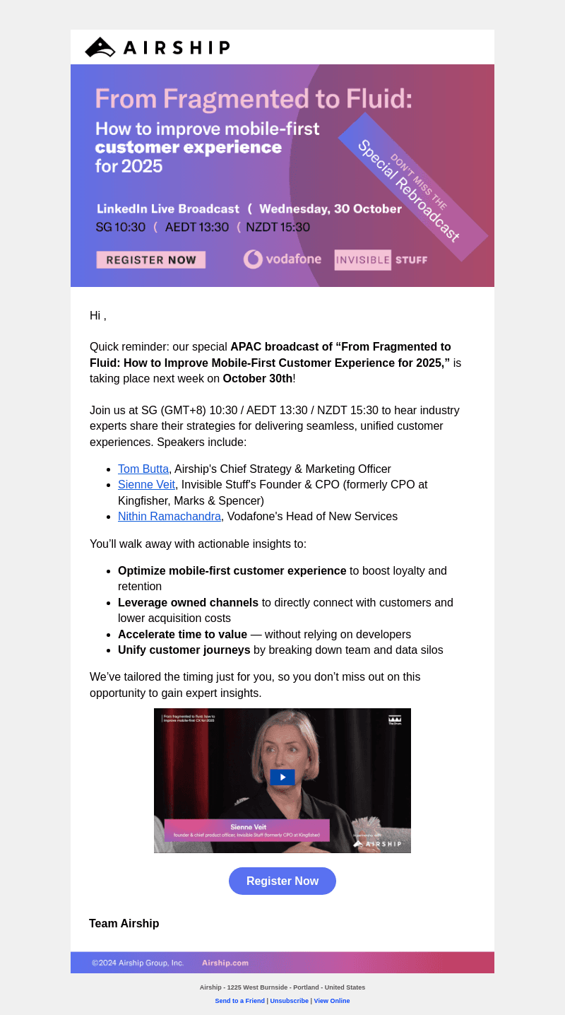 Airship email from Mon, Oct 28, 2024