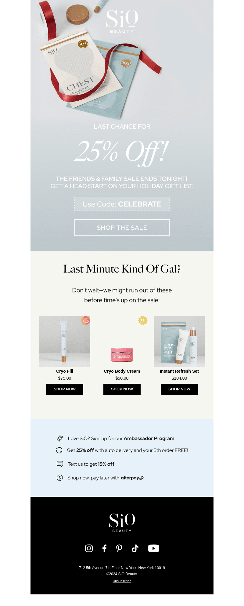 HOURS LEFT to save 25% on SiO