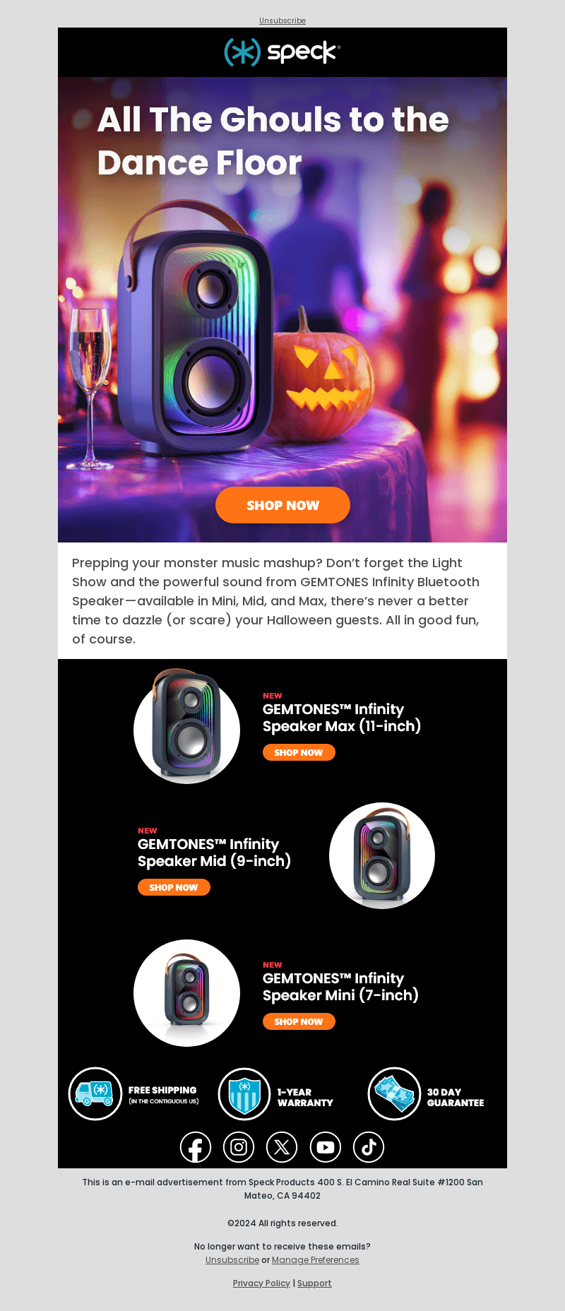 Speck Products email from Tue, Oct 29, 2024