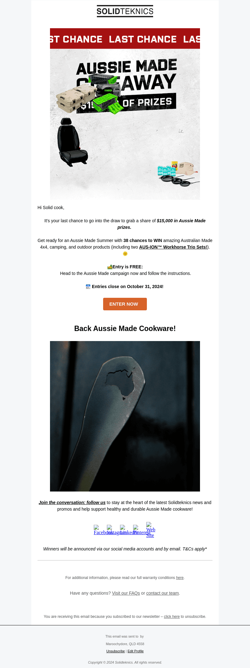 Final chance to Win $15K in Aussie Made Prizes