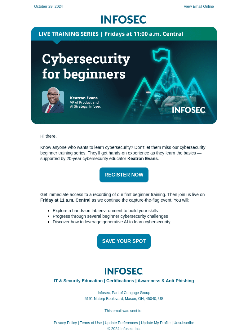 Join Us Friday: Free Cybersecurity Beginner Training!