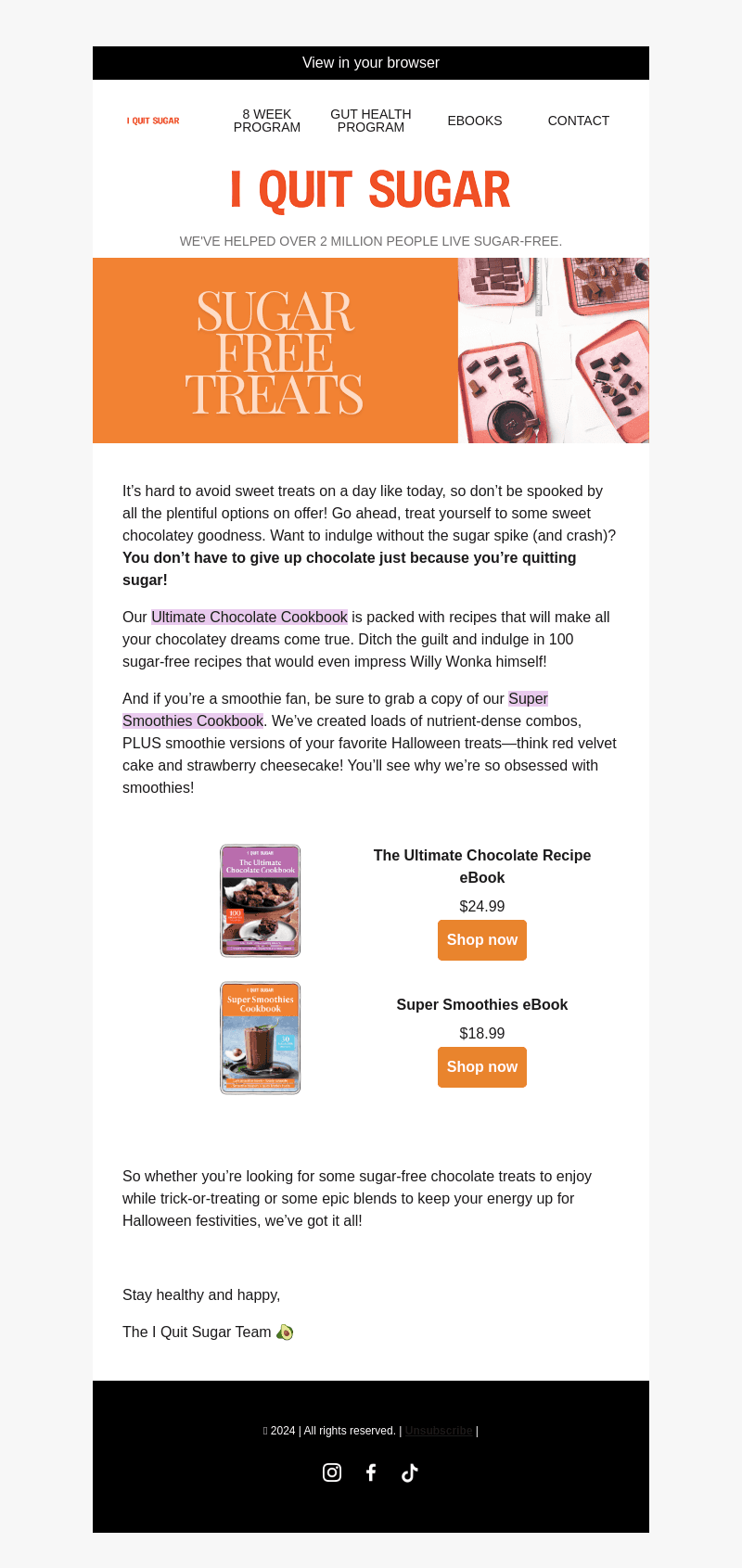 I Quit Sugar email from Wed, Oct 30, 2024
