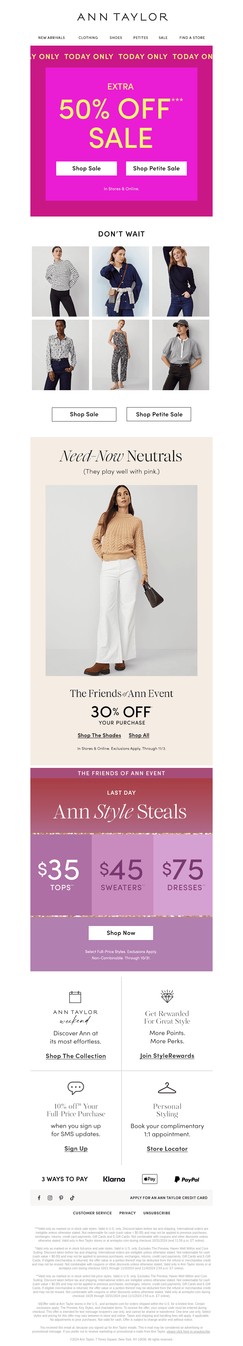 EXTRA 50% Off Sale — Today ONLY