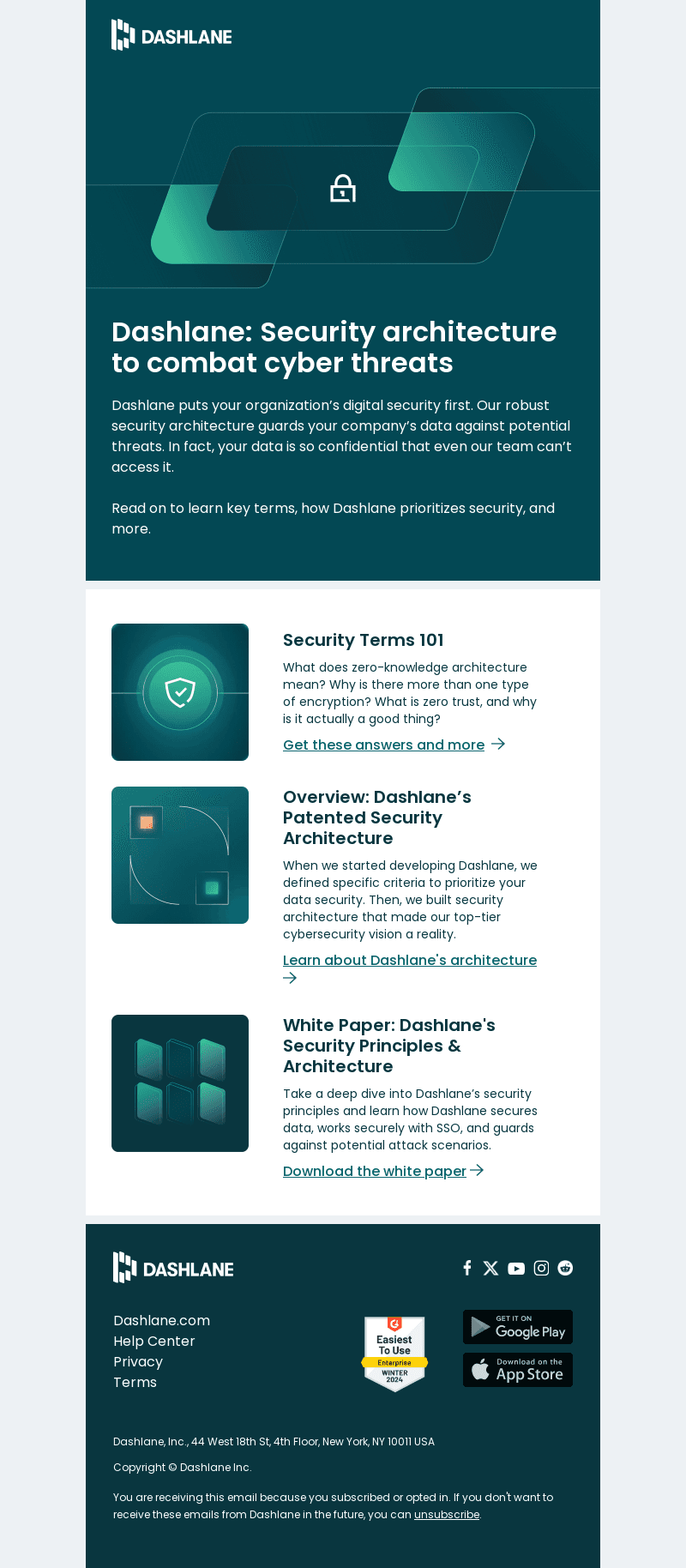 Protect your company with patented security architecture