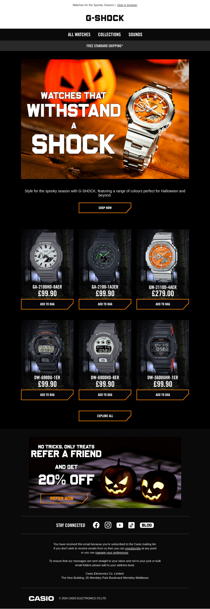 Watches sure to SHOCK 🎃