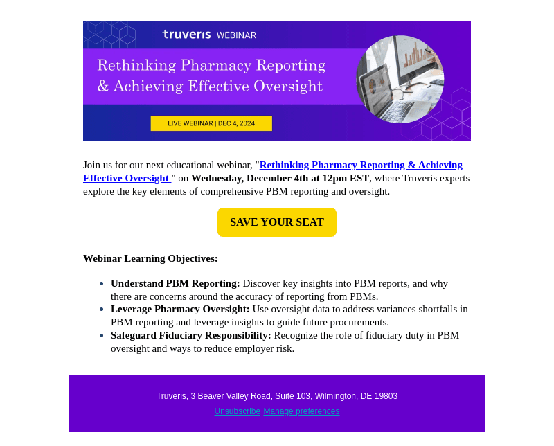 New Webinar - Rethinking Pharmacy Reporting & Achieving Effective Oversight