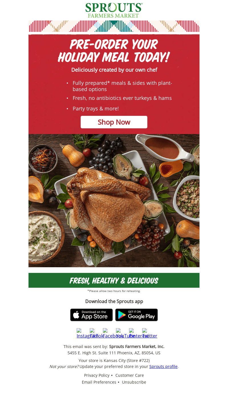 Sprouts Farmers Market email from Fri, Nov 1, 2024