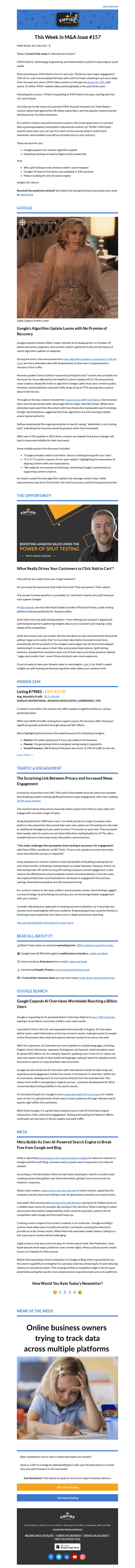 Empire Flippers email from Fri, Nov 1, 2024