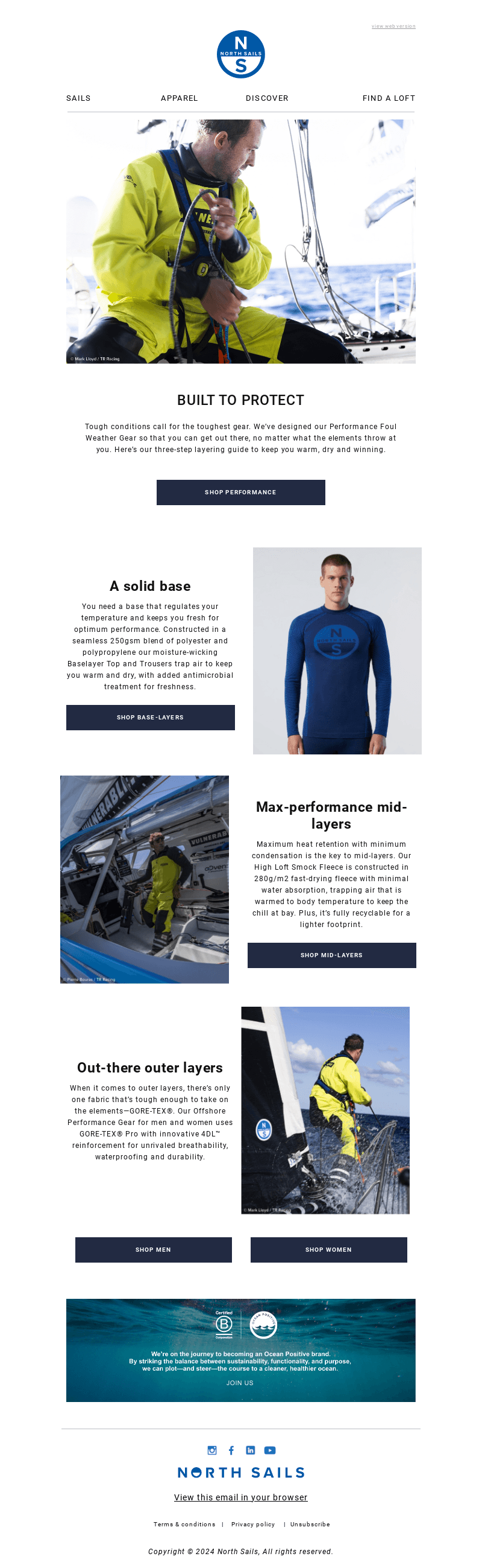 Brave the elements with our Performance gear