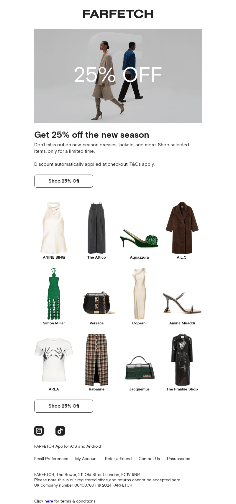 Enjoy 25% off dresses, jackets and more